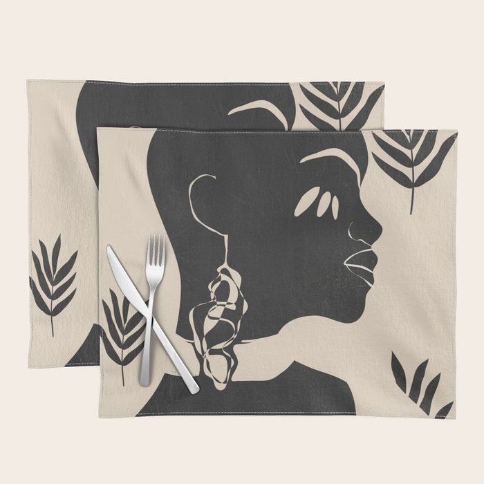 Tropical Girl /Abstract Minimal Placemat Gallery Image 1