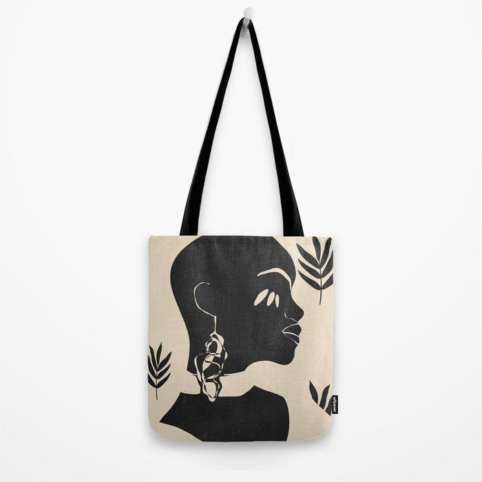 Tropical Girl /Abstract Minimal Tote Bag Gallery Image 2