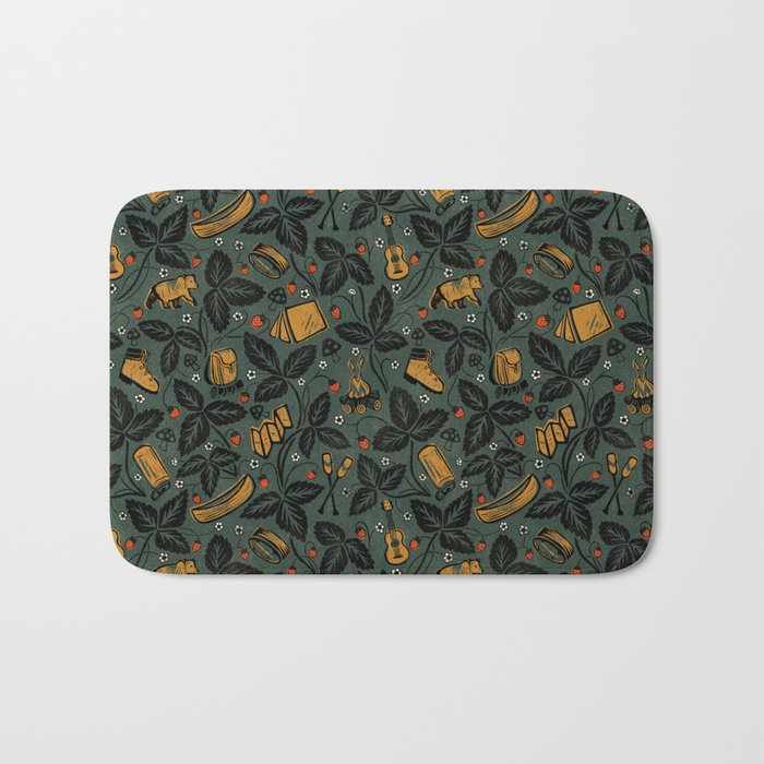 Summer Camping - Forest Green Bath Mat Gallery Image 1