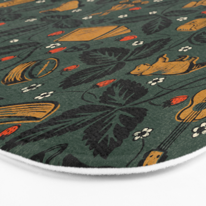 Summer Camping - Forest Green Bath Mat Gallery Image 3