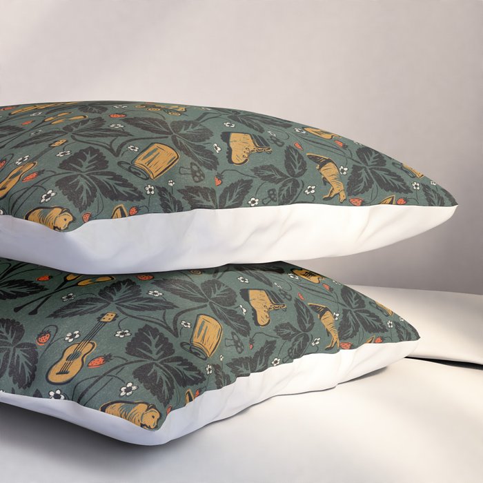 Summer Camping - Forest Green Pillow Sham Gallery Image 3