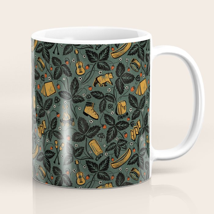 Summer Camping - Forest Green Coffee Mug Gallery Image 1
