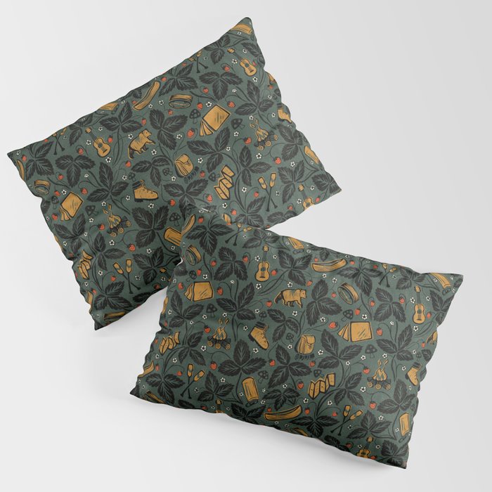 Summer Camping - Forest Green Pillow Sham Gallery Image 3