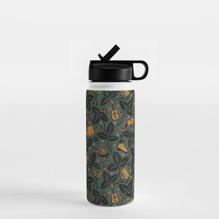 Summer Camping - Forest Green Water Bottle Gallery Image 1
