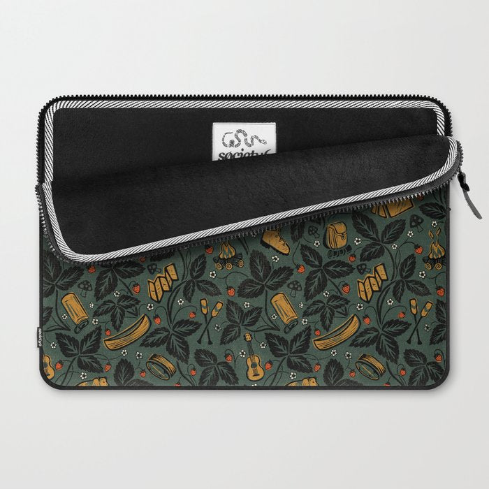 Summer Camping - Forest Green Laptop Sleeve Gallery Image 2