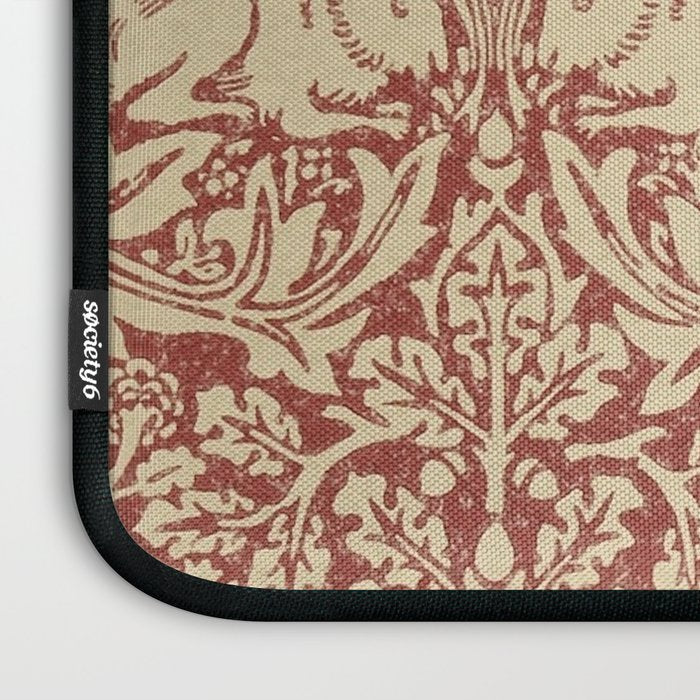 William Morris Brer Rabbit Church Red Biscuit Vintage Pattern  Laptop Sleeve Gallery Image 3