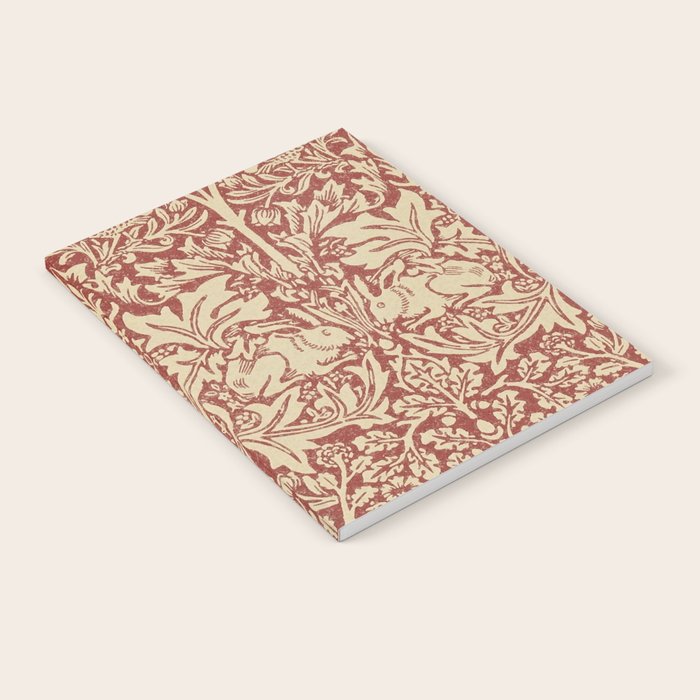 William Morris Brer Rabbit Church Red Biscuit Vintage Pattern  Notebook Gallery Image 2