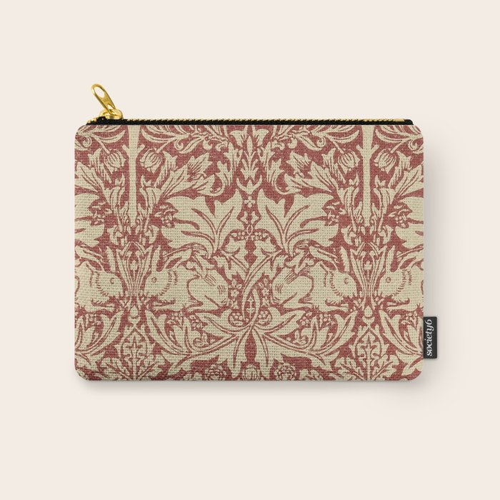William Morris Brer Rabbit Church Red Biscuit Vintage Pattern  Carry All Pouch Gallery Image 1