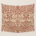 William Morris Brer Rabbit Church Red Biscuit Vintage Pattern  Wall Tapestry Gallery Image 4