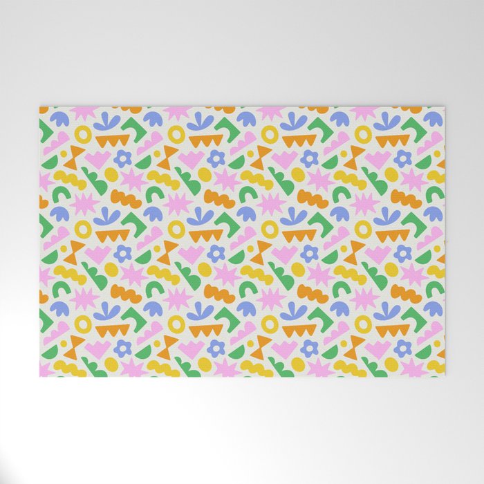 Colorful abstract organic shape patern Welcome Mat Gallery Image 1