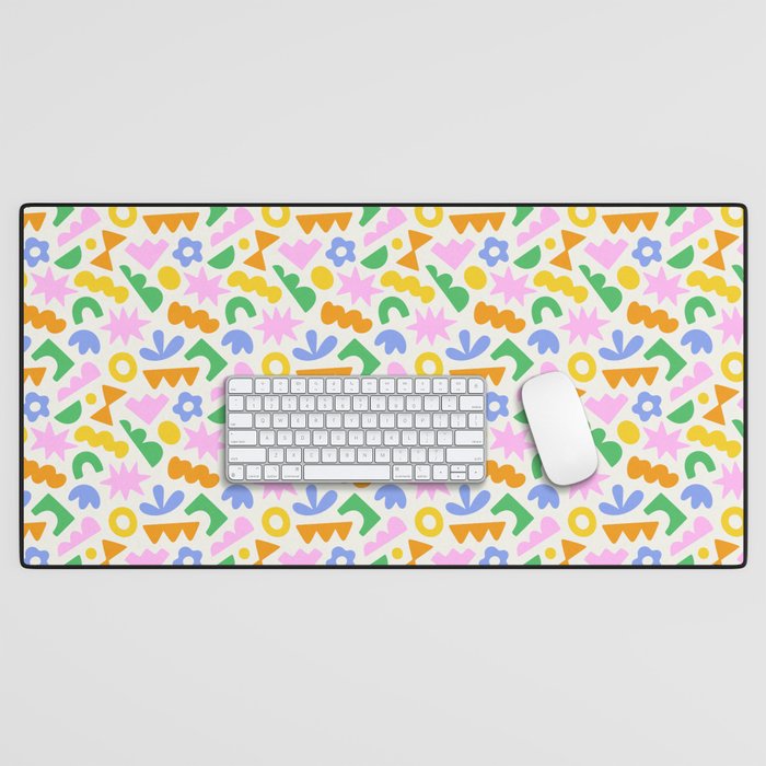 Colorful abstract organic shape patern Desk Mat Gallery Image 1