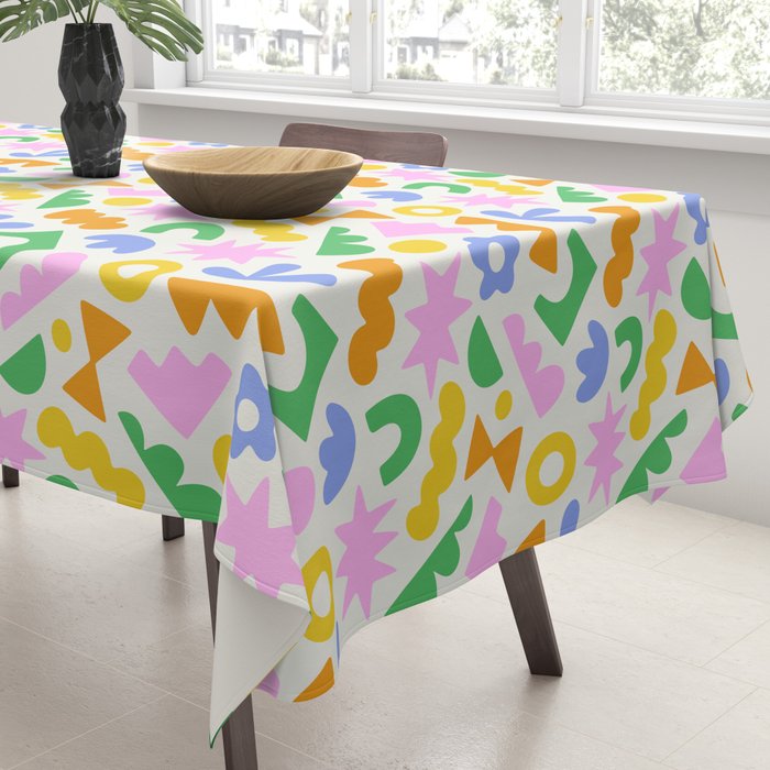Colorful abstract organic shape patern Tablecloth Gallery Image 3