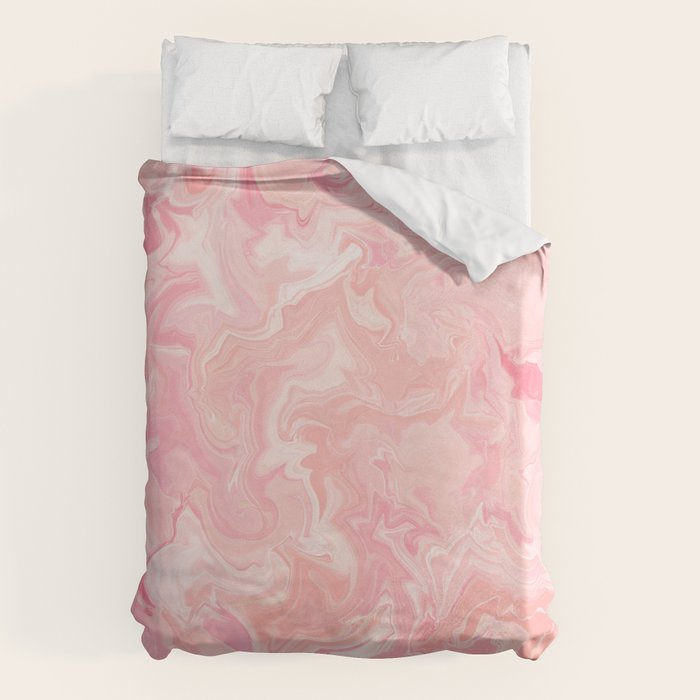 Blush pink abstract watercolor marble pattern Duvet Cover Gallery Image 6