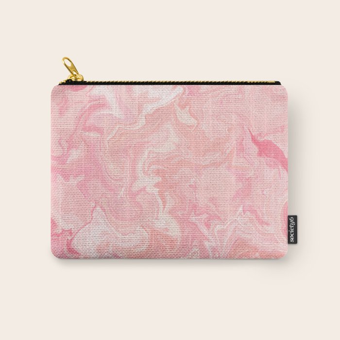 Blush pink abstract watercolor marble pattern Carry All Pouch Gallery Image 1