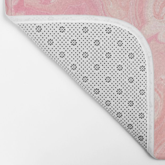 Blush pink abstract watercolor marble pattern Bath Mat Gallery Image 2