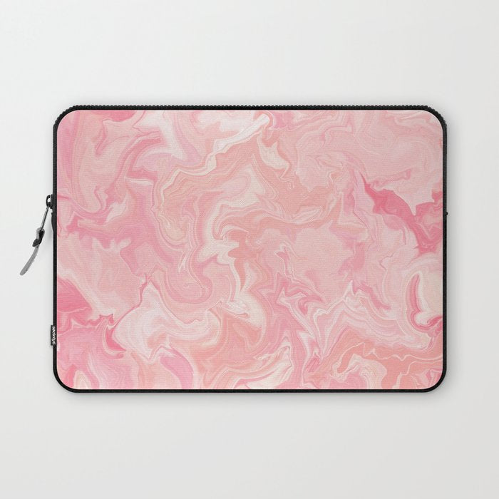 Blush pink abstract watercolor marble pattern Laptop Sleeve Gallery Image 1