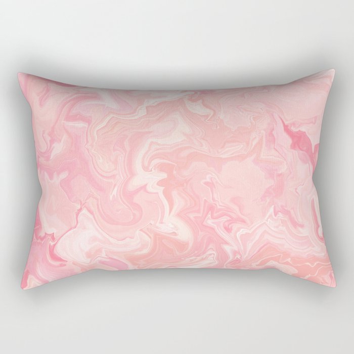 Blush pink abstract watercolor marble pattern Rectangular Pillow Gallery Image 2