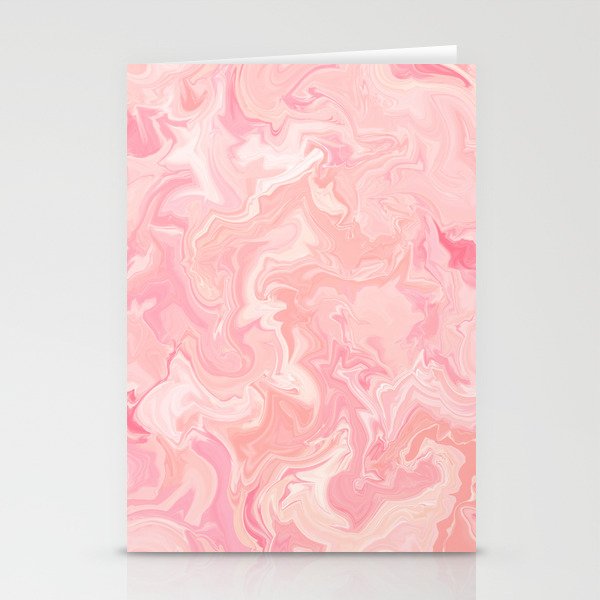 Blush pink abstract watercolor marble pattern Stationery Card Gallery Image 2
