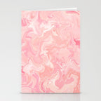 Blush pink abstract watercolor marble pattern Stationery Card Gallery Image 2