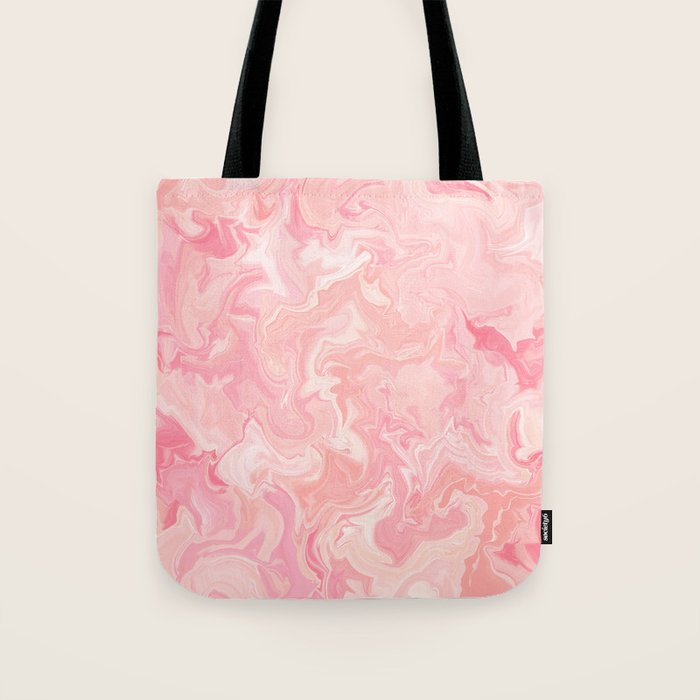 Blush pink abstract watercolor marble pattern Tote Bag Gallery Image 1