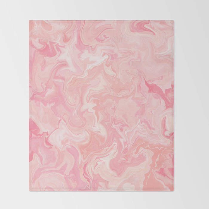 Blush pink abstract watercolor marble pattern Throw Blanket Gallery Image 2