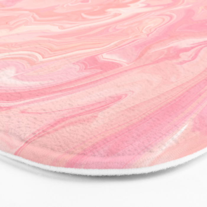 Blush pink abstract watercolor marble pattern Bath Mat Gallery Image 3