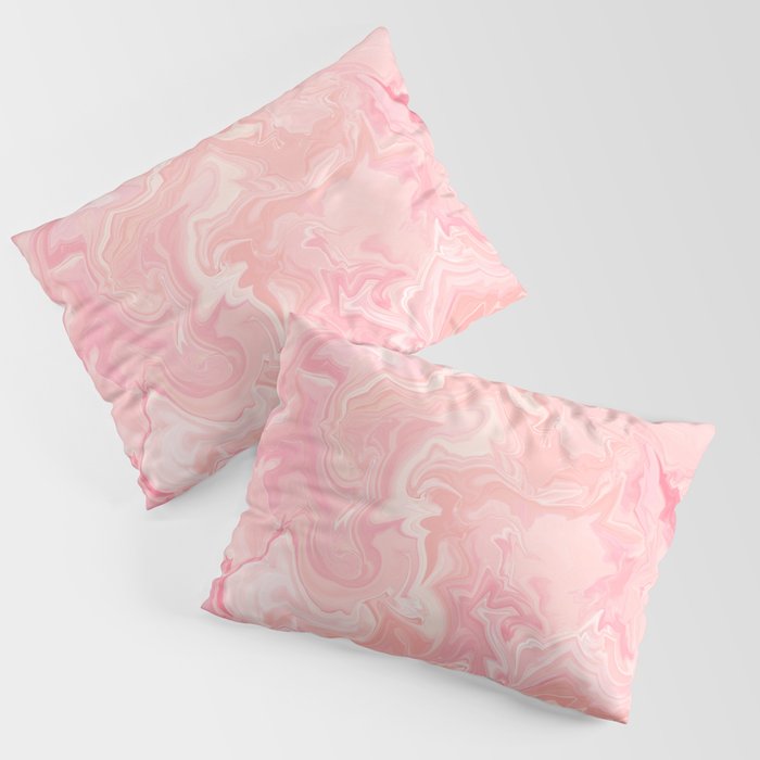 Blush pink abstract watercolor marble pattern Pillow Sham Gallery Image 3