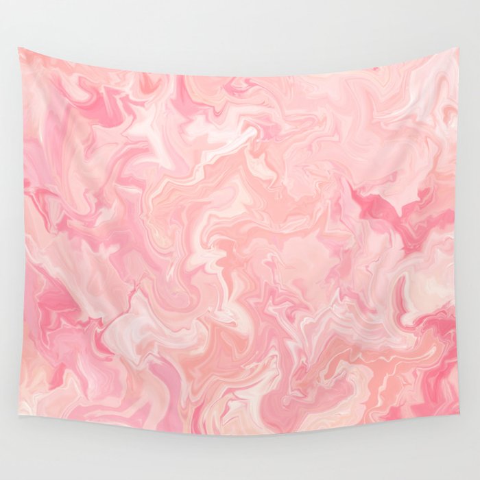 Blush pink abstract watercolor marble pattern Wall Tapestry Gallery Image 4