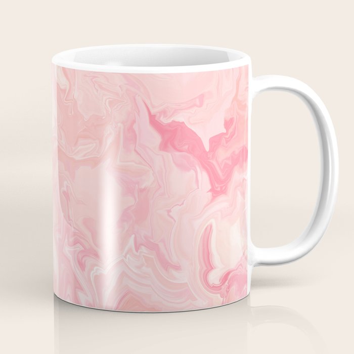 Blush pink abstract watercolor marble pattern Coffee Mug Gallery Image 1