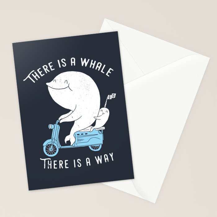 There is a whale Stationery Card Gallery Image 2