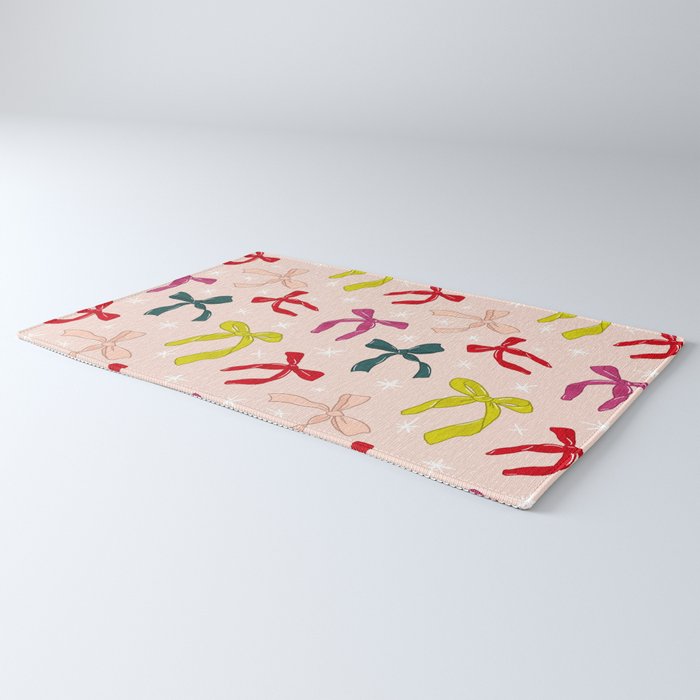 Festive Bows And Ribbons Pattern Rug Gallery Image 3