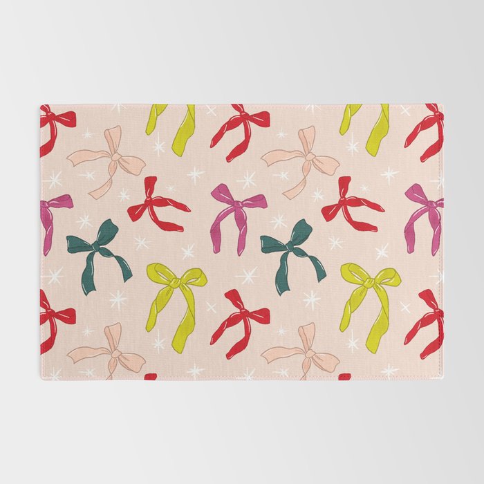 Festive Bows And Ribbons Pattern Rug Gallery Image 2