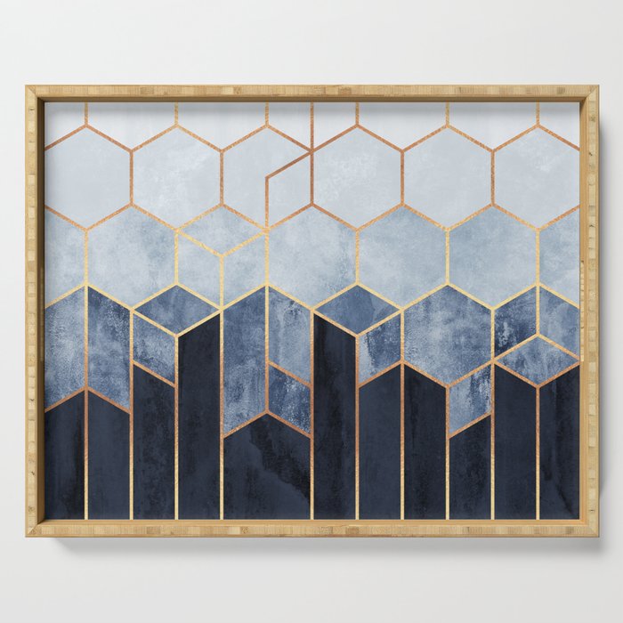 Soft Blue Hexagons Serving Tray Gallery Image 1