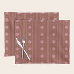 Daisy Stripes Brown and Pink Pattern Placemat Gallery Image 1