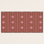 Daisy Stripes Brown and Pink Pattern Desk Mat Gallery Image 3