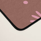 Daisy Stripes Brown and Pink Pattern Desk Mat Gallery Image 4
