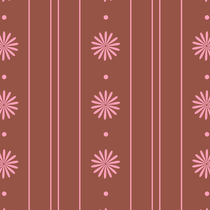 Daisy Stripes Brown and Pink Pattern Coffee Mug Gallery Image 2