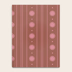 Daisy Stripes Brown and Pink Pattern Notebook Gallery Image 4