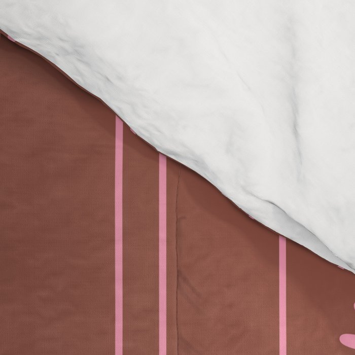 Daisy Stripes Brown and Pink Pattern Comforter Gallery Image 4