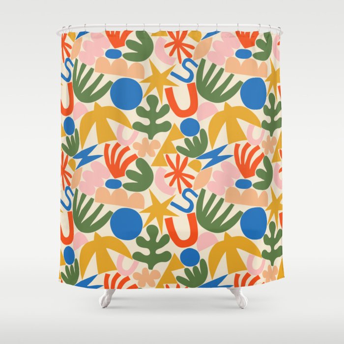 Abstract organic nature shape art pattern Shower Curtain Gallery Image 1