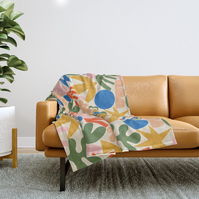 Abstract organic nature shape art pattern Throw Blanket Gallery Image 1