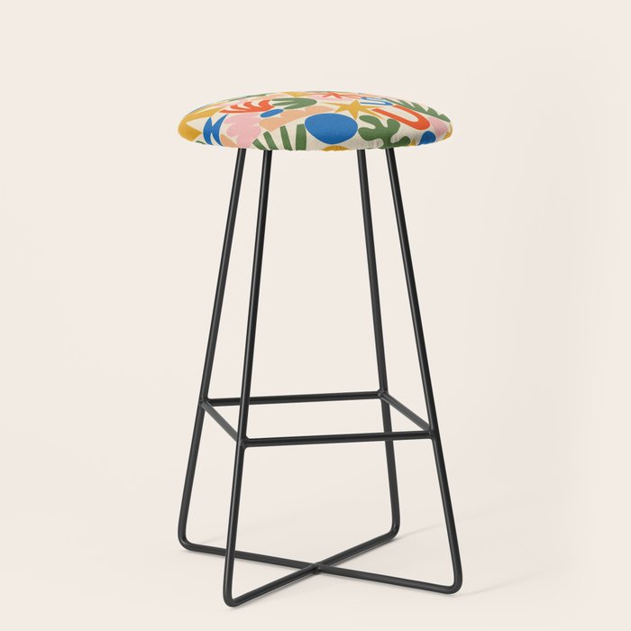 Abstract organic nature shape art pattern Stool Gallery Image 1