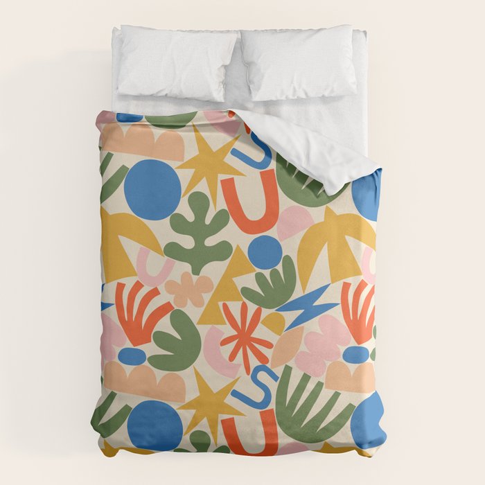 Abstract organic nature shape art pattern Duvet Cover Gallery Image 1