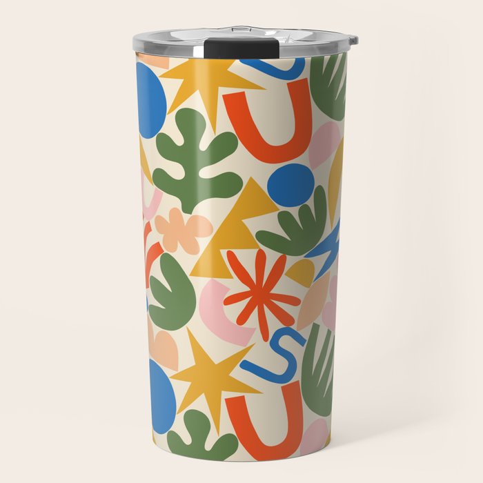 Abstract organic nature shape art pattern Travel Mug Gallery Image 1