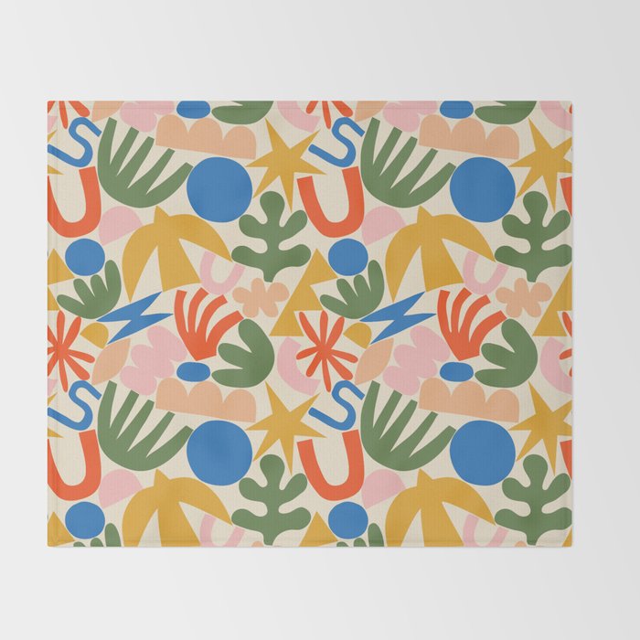 Abstract organic nature shape art pattern Throw Blanket Gallery Image 2