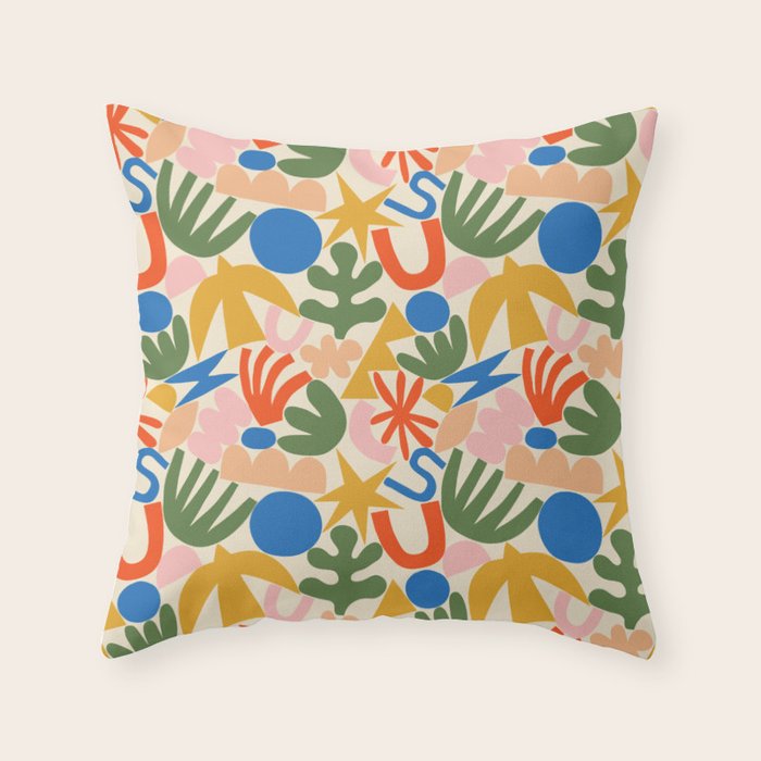 Abstract organic nature shape art pattern Throw Pillow Gallery Image 6