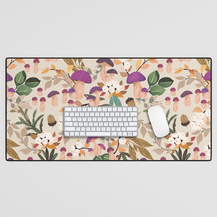 Magic mushroom forest H Desk Mat Gallery Image 1