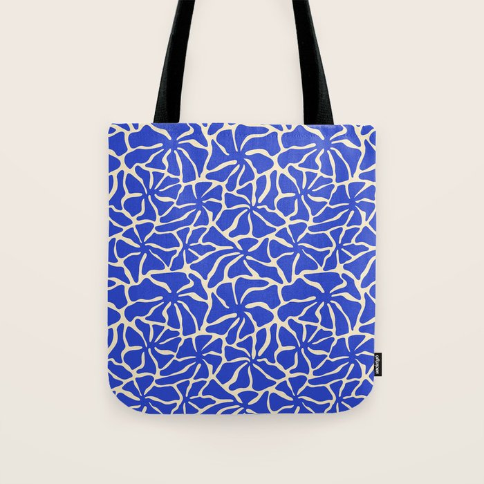Abstract blue flower pattern Tote Bag Gallery Image 1