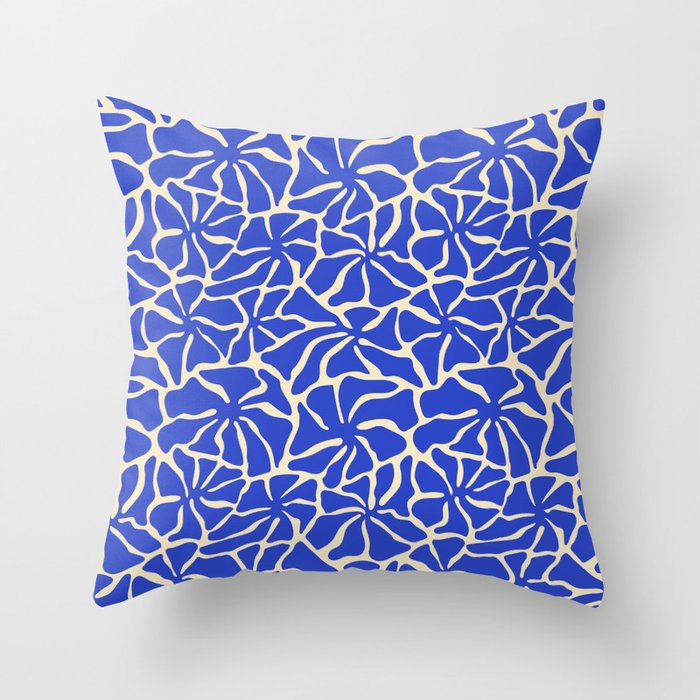 Abstract blue flower pattern Throw Pillow Gallery Image 6