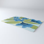 Blue Flowers and Green Leaves Rug Gallery Image 3